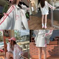 Bow Embroidery Zipper Fleece Jacket  - Thumbnail 6