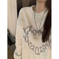 Cat Round Neck Sweater  - Thumbnail 5