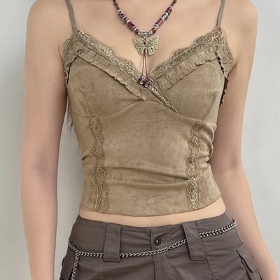 Brown khaki crop top 