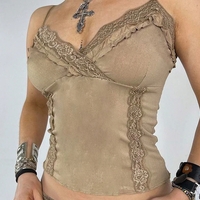 Brown Khaki Crop Top  - Thumbnail 1