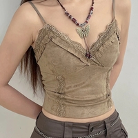 Brown Khaki Crop Top  - Thumbnail 3
