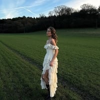 Off Shoulder Layered Split Dress  - Thumbnail 2