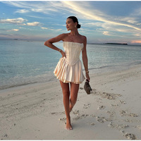 Pearl Tassel Pleated Mini Dress  - Thumbnail 5