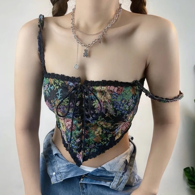 Floral vintage corset top 