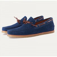 Handmade Blue Tussle Suede Fashion Men's Loafer Shoes - Thumbnail 1