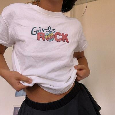 Girls rock print tee