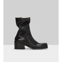 Cowhide square toe genuine leather thick heel Martin boots retro knight short boots - Thumbnail 2