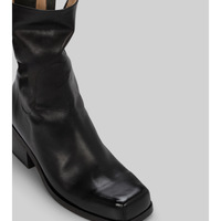 Cowhide square toe genuine leather thick heel Martin boots retro knight short boots - Thumbnail 3