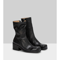 Cowhide square toe genuine leather thick heel Martin boots retro knight short boots - Thumbnail 5