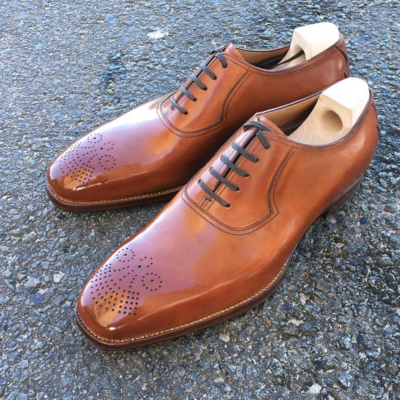 Men's decent wear handmade brown lace up brogue shoes 