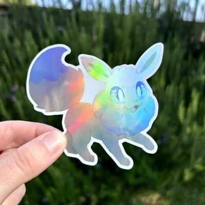 Shiny eevee holographic sticker
