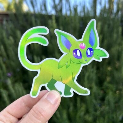 Shiny espeon holographic sticker