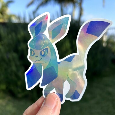 Shiny glaceon holographic sticker