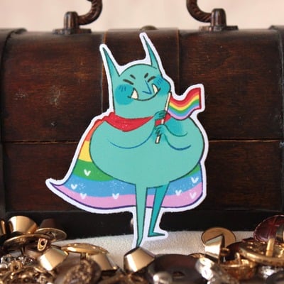 Pride goblin sticker