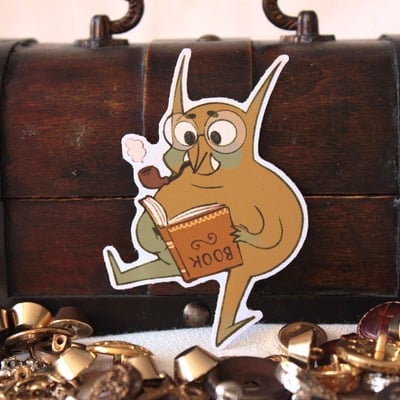 Academic goblin sticker
