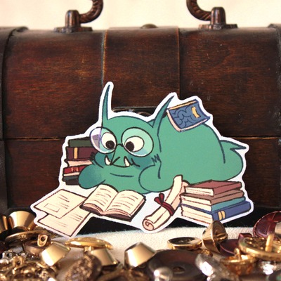 Studious goblin sticker