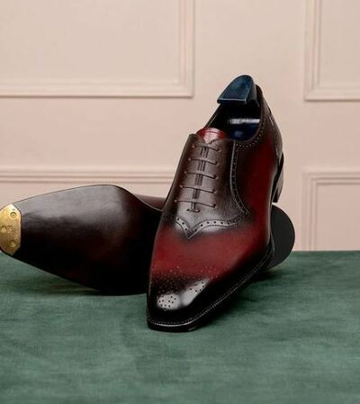 Handmade Men's Two Tone Leather & Suede Lace Up Fashion Shoes