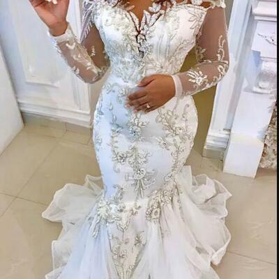 Mermaid champagne prom dresses beaded crystals evening formal dress