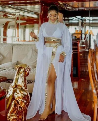 Plus Size Summer Beach Mermaid Prom Dresses Sequined Chiffon Evening Formal Party Dress