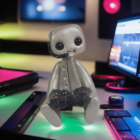 Gamer Robot Figure Resin Art Toy Desk Gift - Thumbnail 6