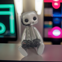 Gamer Robot Figure Resin Art Toy Desk Gift - Thumbnail 1