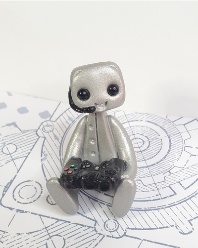 Gamer Robot Figure Resin Art Toy Desk Gift