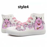 New cute rabbit cartoon creative funny hand-painted shoes - Thumbnail 4