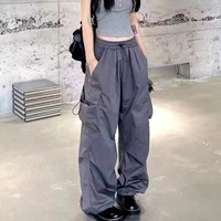 Stunning Hippie Puffy Outfit Drawstring Cargo Pockets Hip Hop Pants Streetwear Party Egirl Ootdstyle Amazing  - Thumbnail 4