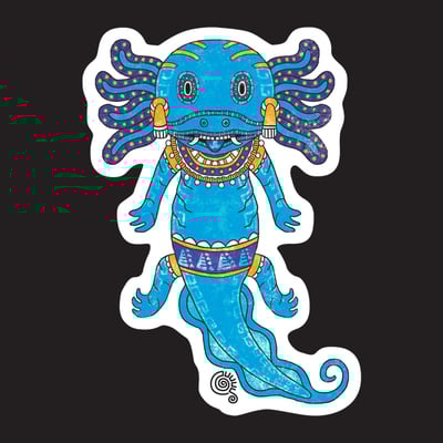 Blue axolotl sticker