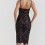 Womens Sling Lace Sexy V-neck Dress-3