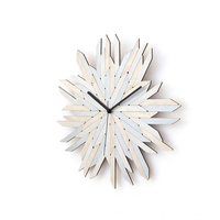 Organic handmade wall clock in shades of silver - Haystack Frozen - Thumbnail 2