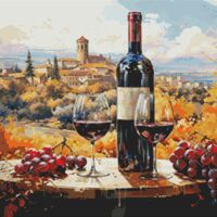 Wine Country Cross Stitch Pattern - Thumbnail 1