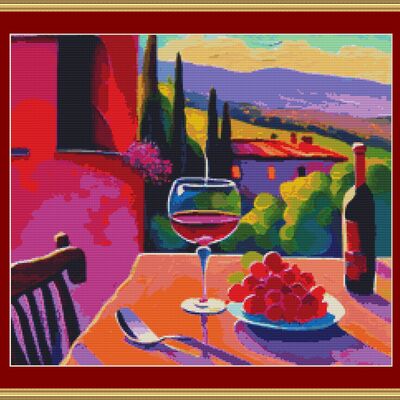 Tuscany view cross stitch pattern - Thumbnail 4