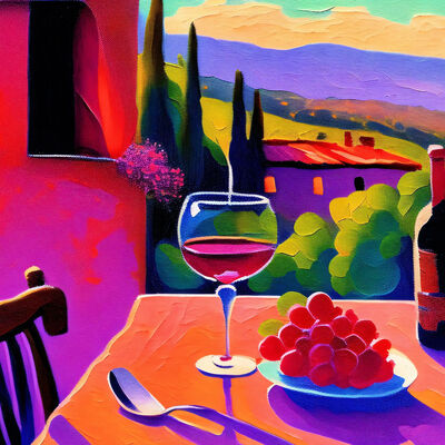 Tuscany view cross stitch pattern