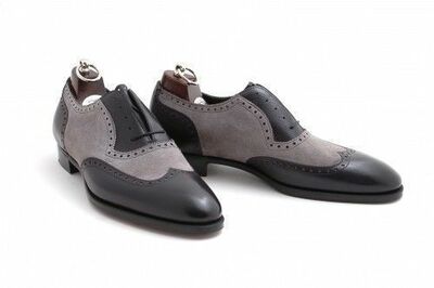 Handmade-men-two-tone-shoes-navyblue-shoes-dress-shoes-men-beige-suede-shoes