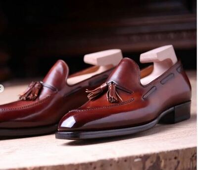 Handmade Men Fashion Leather Shoes, Spring shoes, Tassel loafer,driving shoes