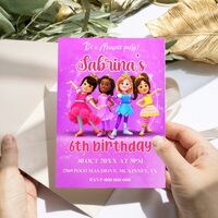 Princess Power Birthday Invitation, Princess Power Party Invitation Printable and Canva Editable - Thumbnail 1