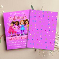 Princess Power Birthday Invitation, Princess Power Party Invitation Printable and Canva Editable - Thumbnail 2