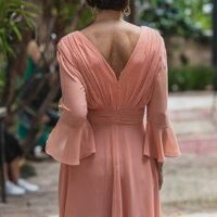 Coral Mother of the Bride/Groom Dress Chiffon Formal Dress - Thumbnail 1