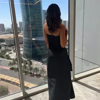 Strapless Black Evening Dress，Homecoming Open Black Dress 2024，Black Prom Dresses - Thumbnail 1