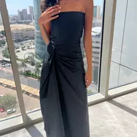 Strapless Black Evening Dress，Homecoming Open Black Dress 2024，Black Prom Dresses - Thumbnail 3