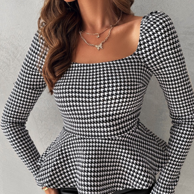 Temperament women's long sleeved shirt top