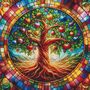 Stained Glass Apple Tree Cross Stitch Pattern-1