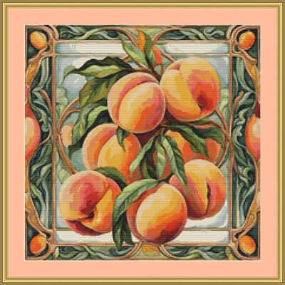 Peaches cross stitch pattern