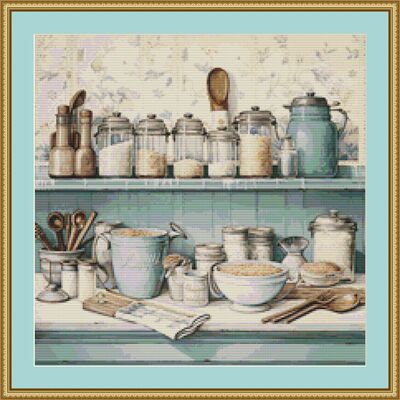 Kitchen cabinet cross stitch pattern - Thumbnail 4