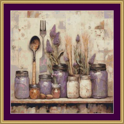 Jars cross stitch pattern