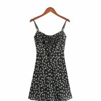 Retro girly floral print casual suspender dress - Thumbnail 3