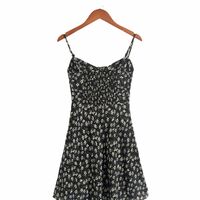 Retro girly floral print casual suspender dress - Thumbnail 4