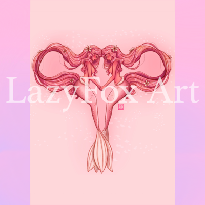 Endometriosis mermaids charity print