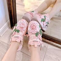 New sequin embroidered peony sneakers and casual shoes - Thumbnail 2